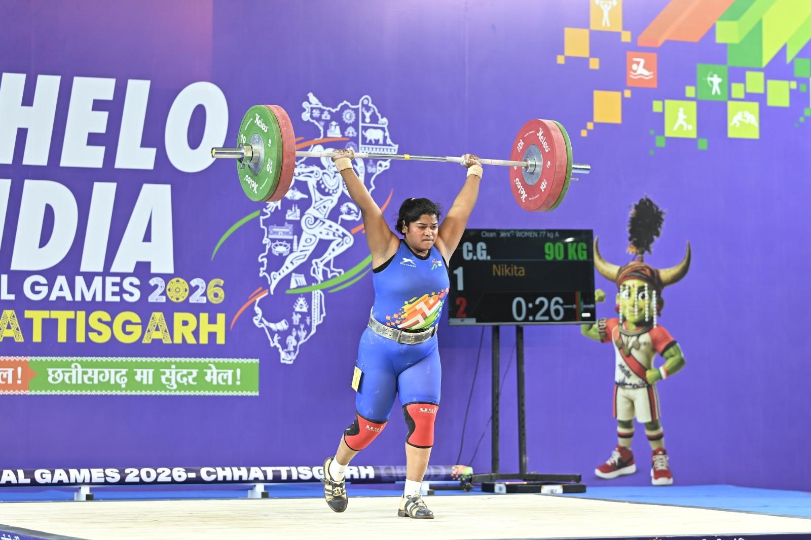 KITG Day 4: Weightlifter Nikita wins first gold for Chhattisgarh, Odisha women dominate last day of swimming