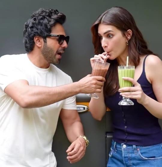 Will Varun Dhawan be able to save his chocolate shake from Kriti Sanon
