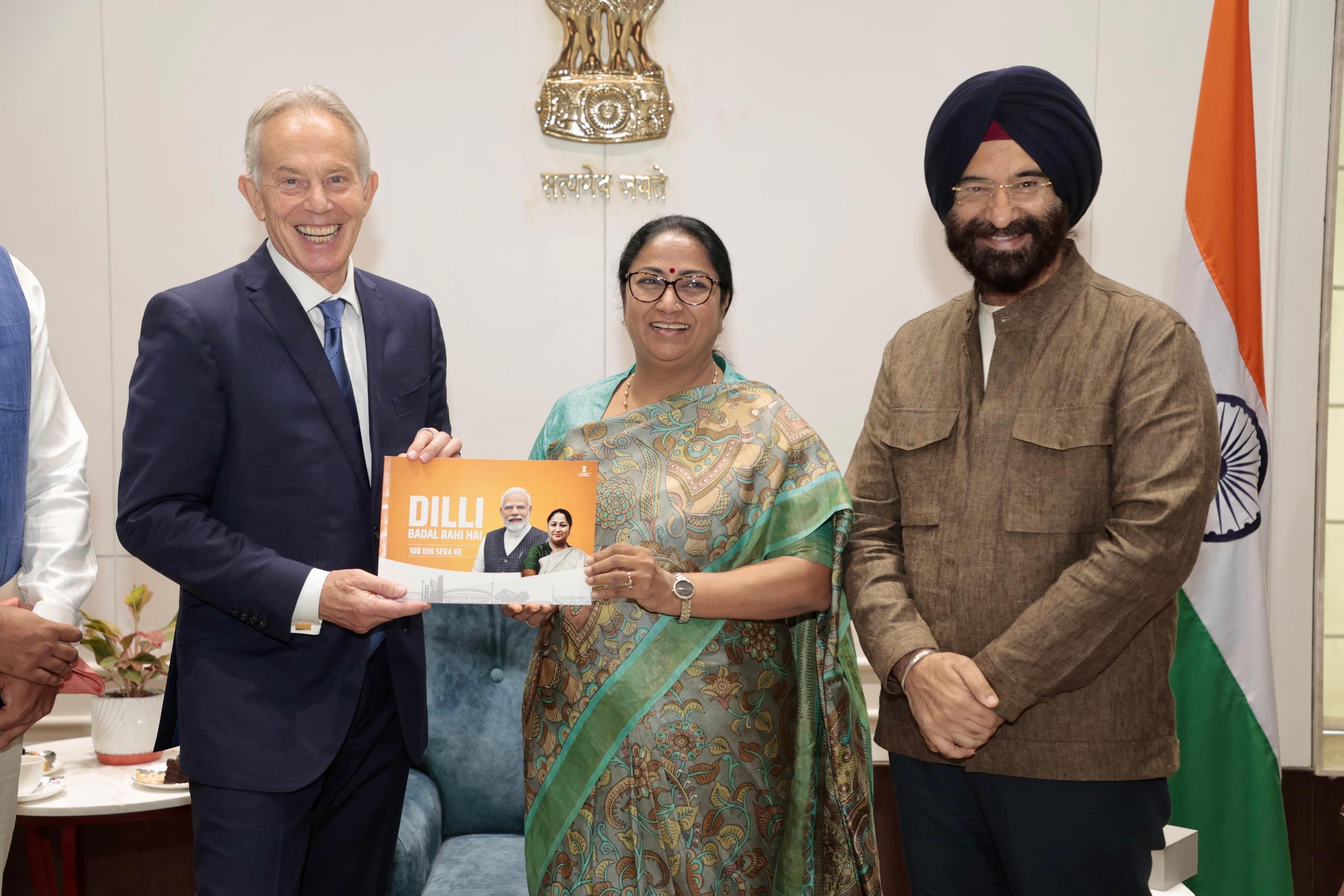 Delhi CM Rekha Gupta, ex-British PM Tony Blair discuss urban transformation