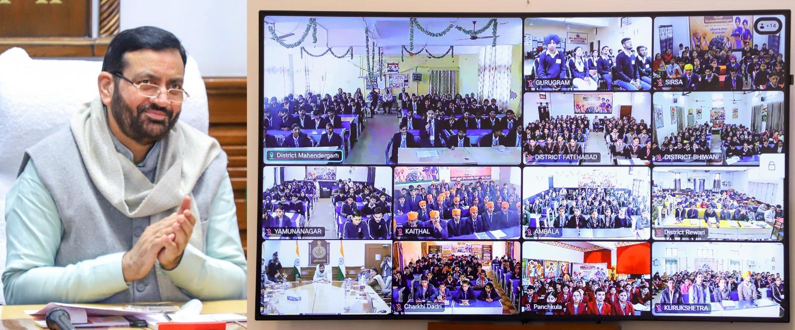 Haryana CM launches essay writing contest for schools to mark ‘Veer Bal Diwas’