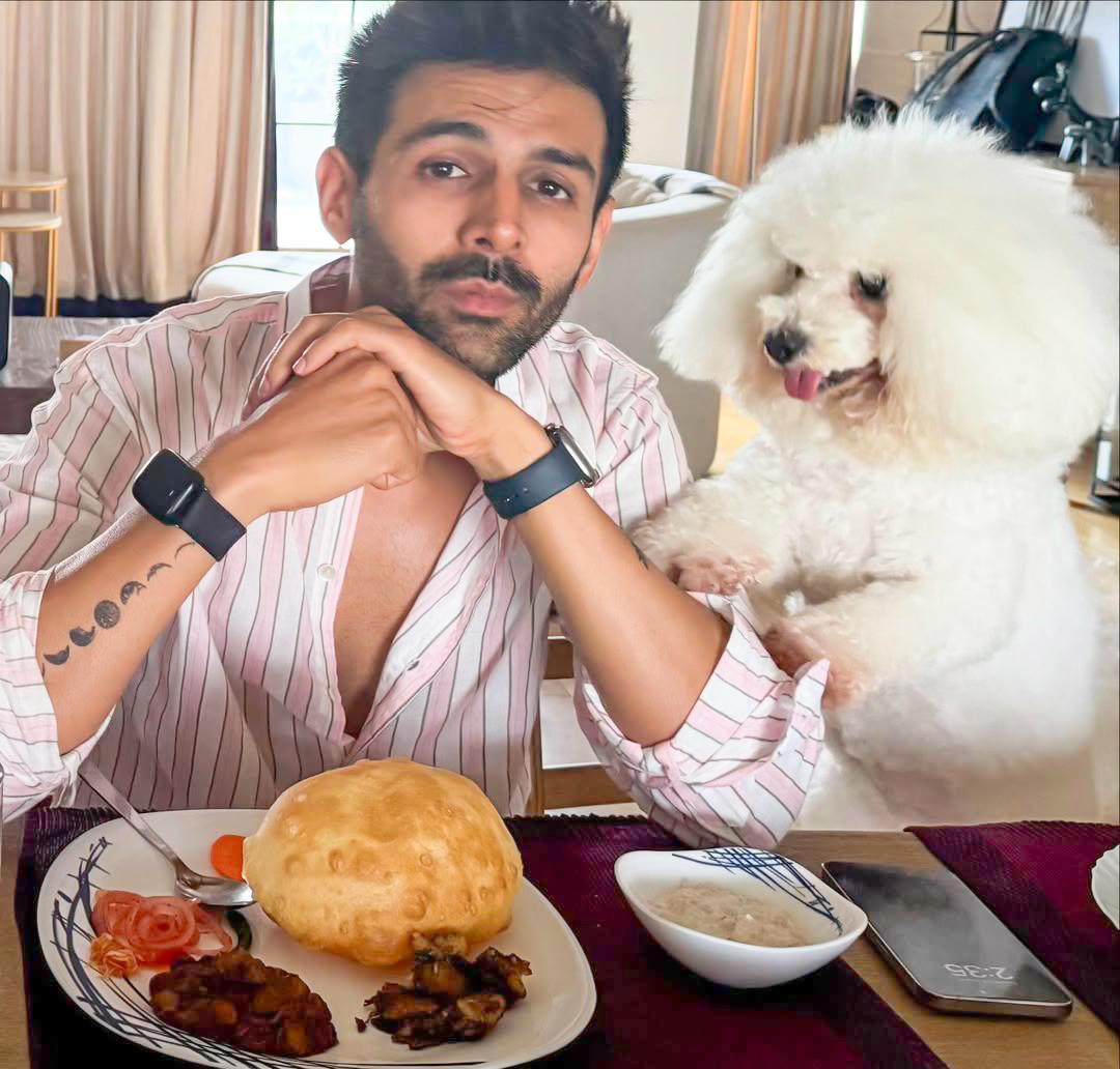 Kartik Aaryan’s weekend feast: Cchole bhatoore in company of pupper Katori