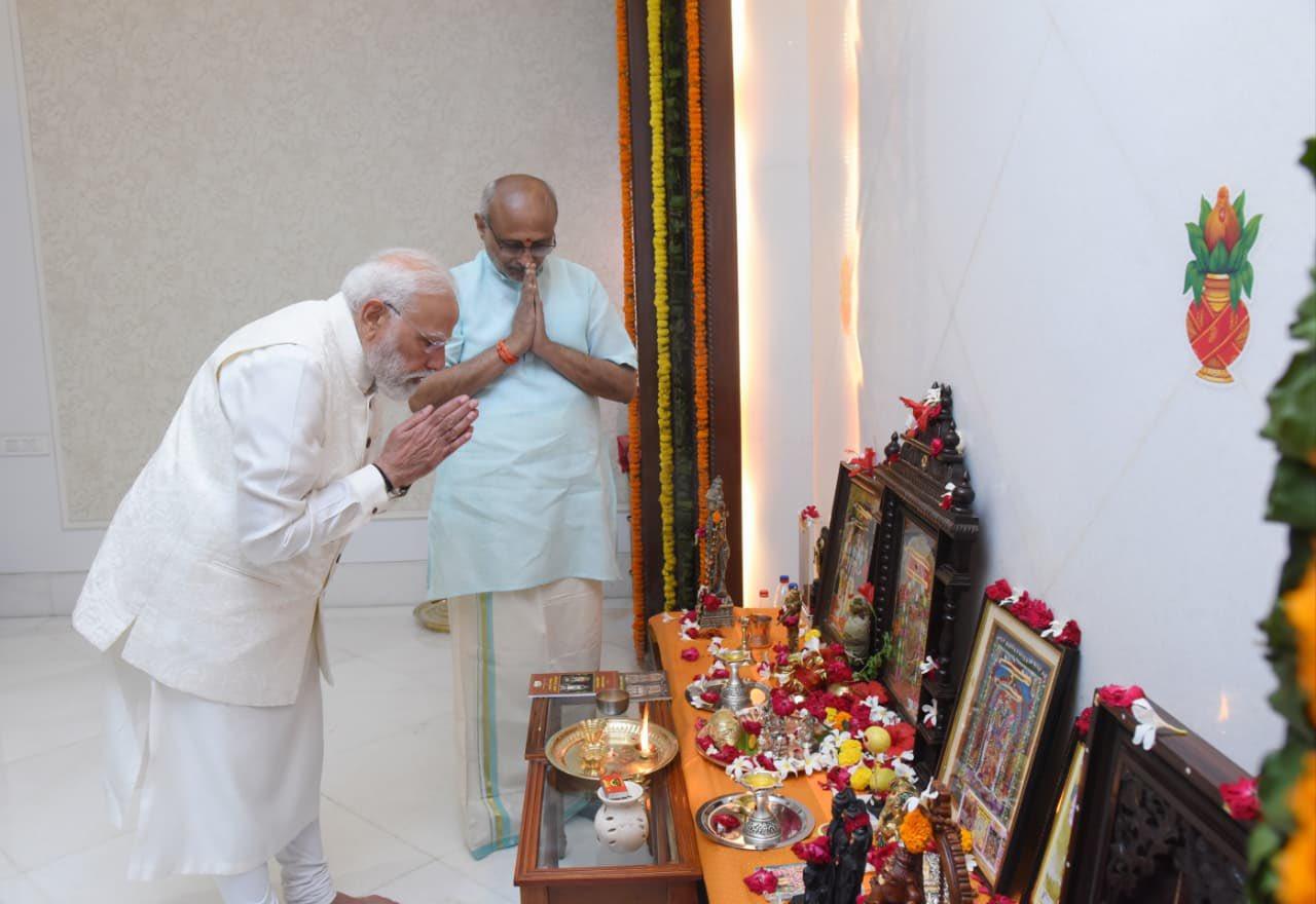 VP Radhakrishnan welcomes PM Modi for Diwali greetings