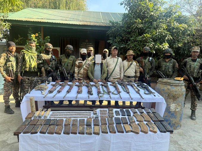 Self-styled ‘Major’ among 4 militants arrested in Manipur; huge cache of arms seized