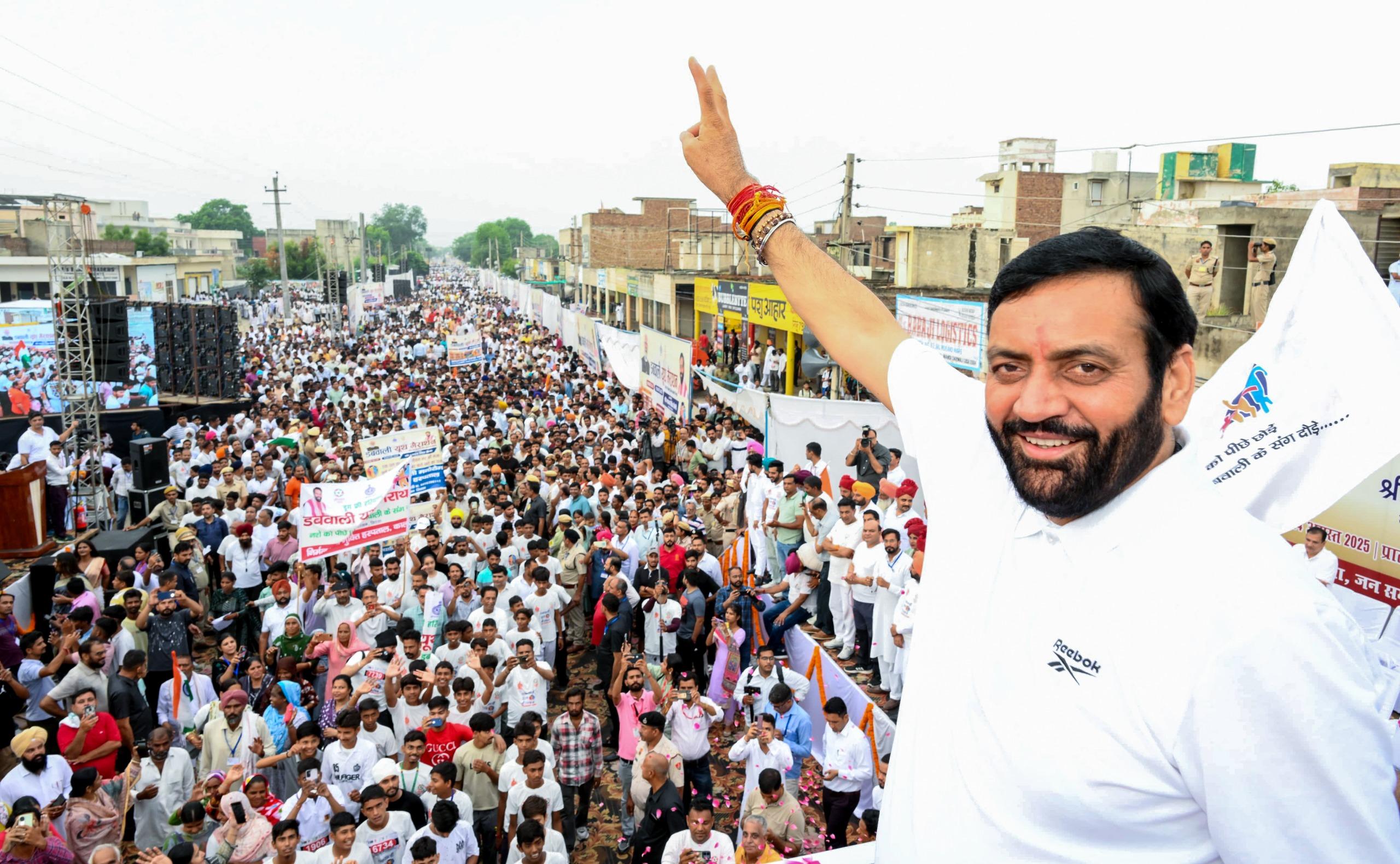 Leading by example, CM Nayab Saini runs for fit, drug-free Haryana