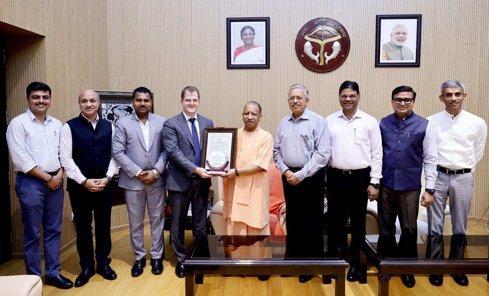 Noida airport officials present aerodrome licence to CM Yogi Adityanath