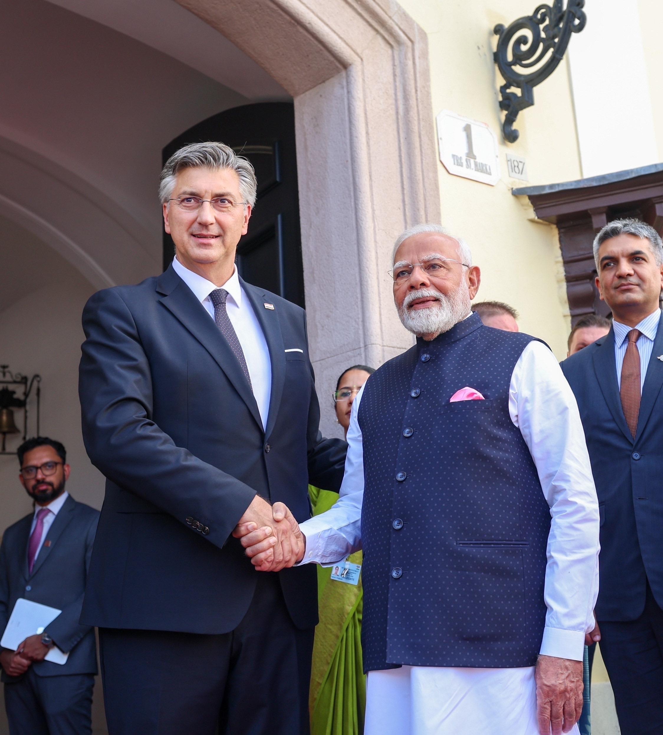 PM Modi meets Croatian counterpart Plenkovic during historic first visit to Zagreb