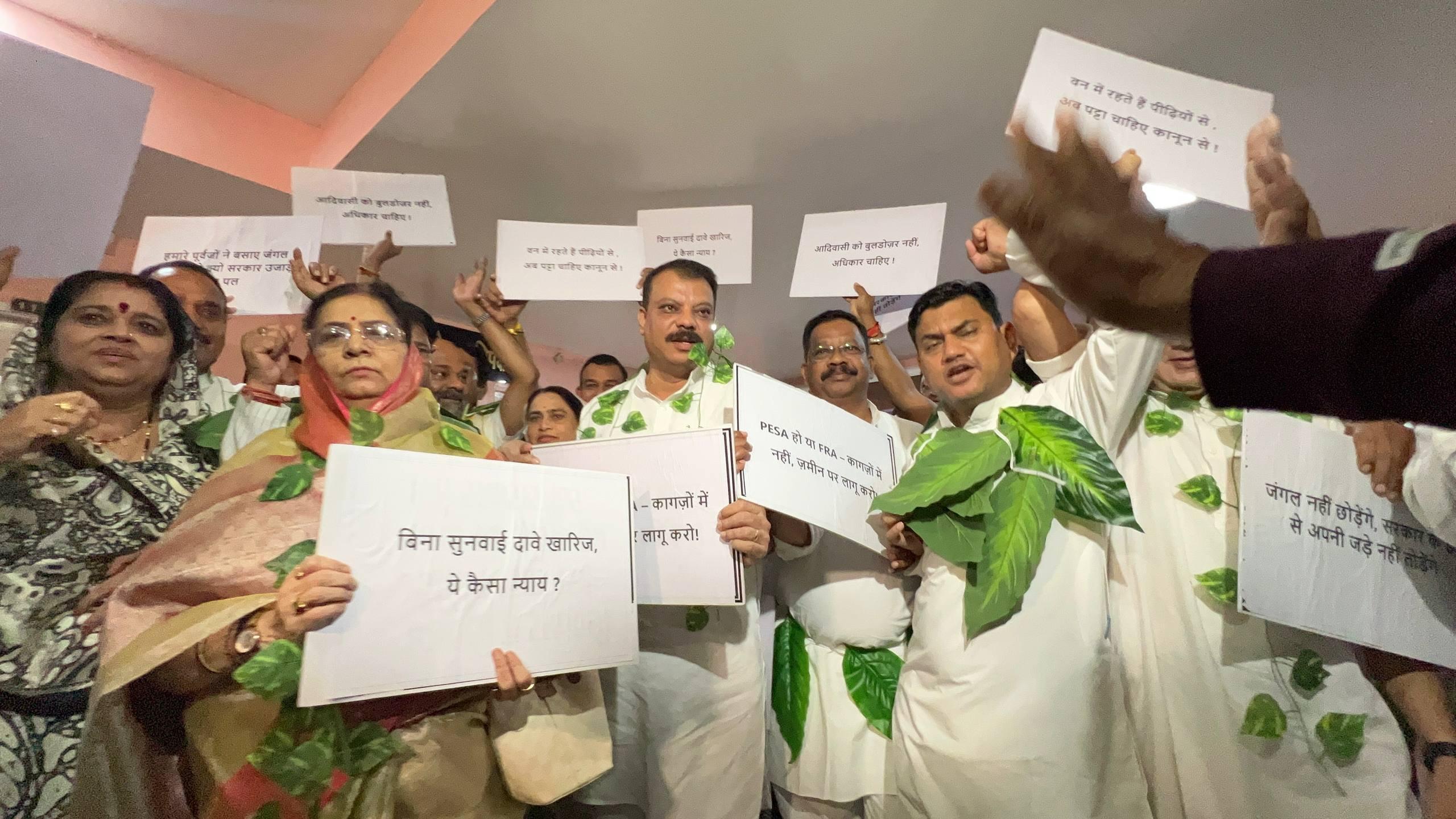 MP: Congress holds protest on tribals issue, demands implementation of PESA Act
