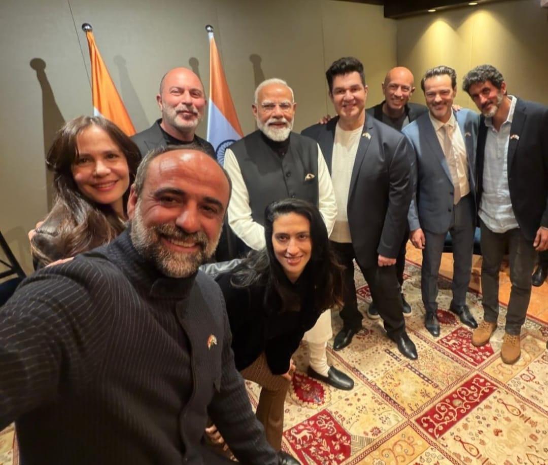 PM Modi says, 'no undercover work, only selfie' as he poses with the cast of 'Fauda'