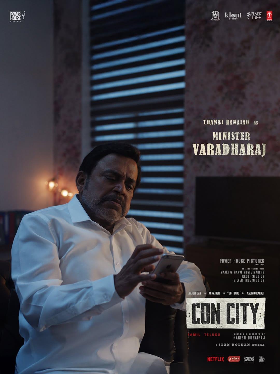 Ramesh Thilak, Thambi Ramaiah's characters in Arjun Das-starrer 'Con City' revealed
