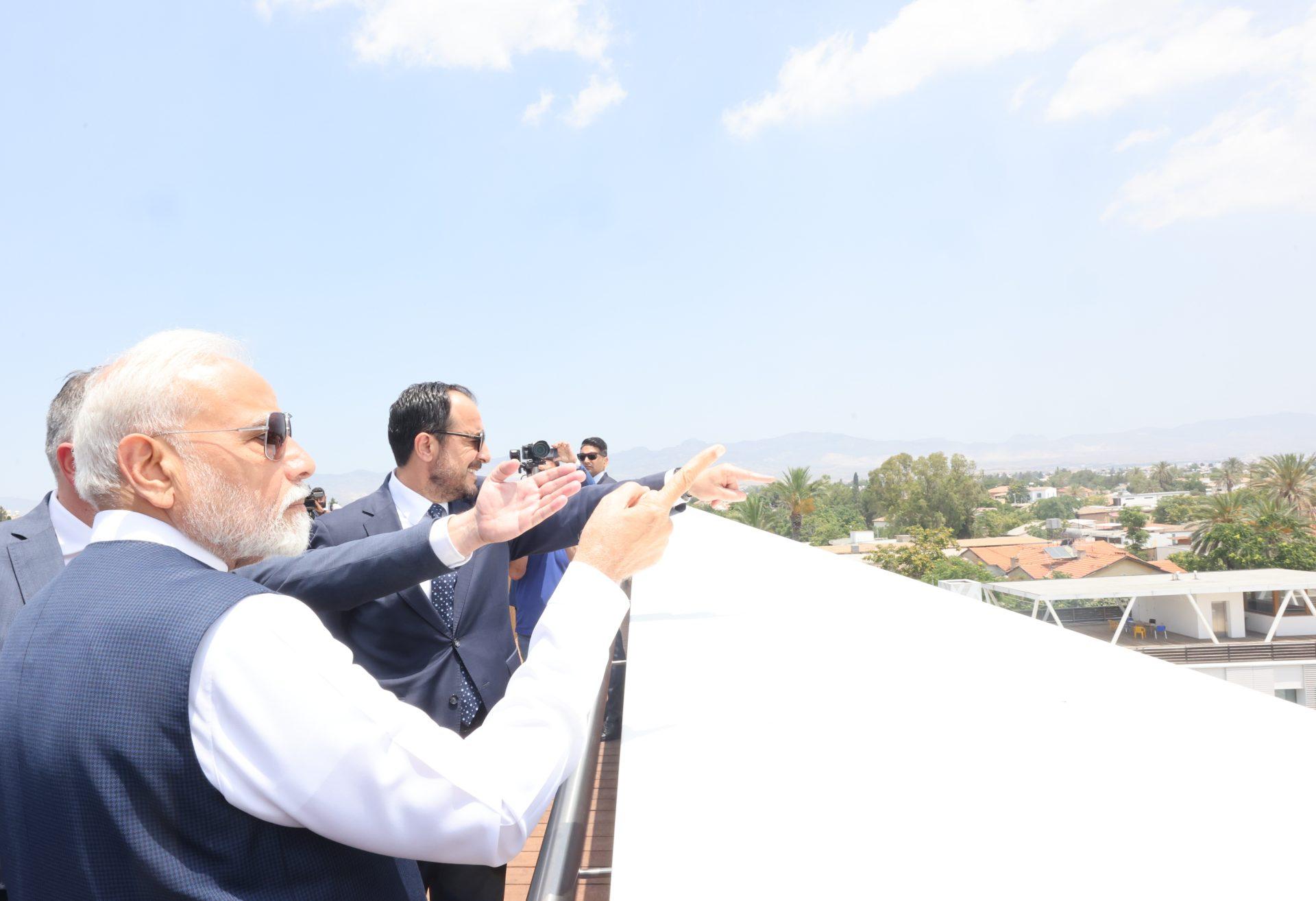 Before leaving Cyprus, PM Modi took close look at ceasefire line where 'signs of Turkish occupation remain visible'