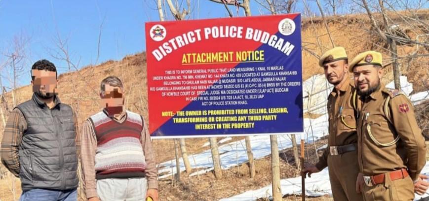 Police in J&K's Budgam attach property of JKNOP in crackdown against terror handlers