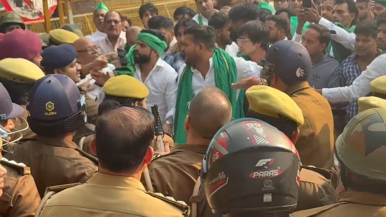 Farmers clash with security personnel outside Noida Authority office, vow to intensify stir