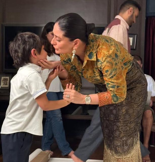 Kareena Kapoor gets cute hug from son Taimur after returning from school
