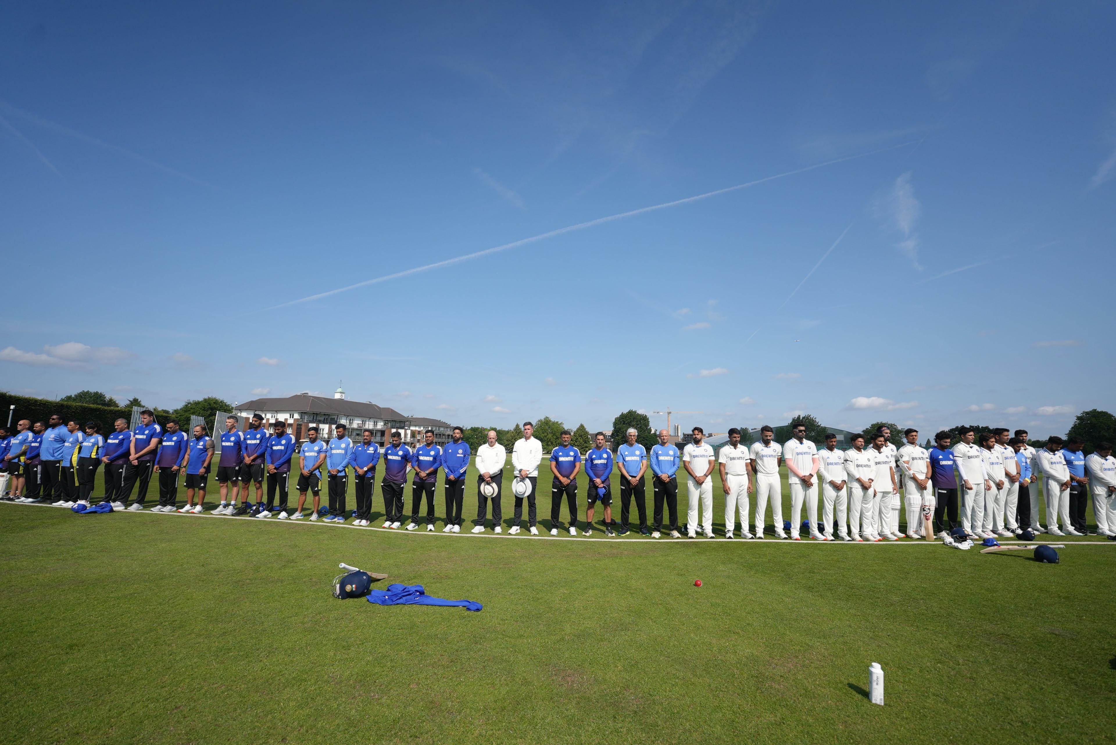 Players in England wear black armbands, observe a minute's silence in memory of Ahmedabad plane crash victims