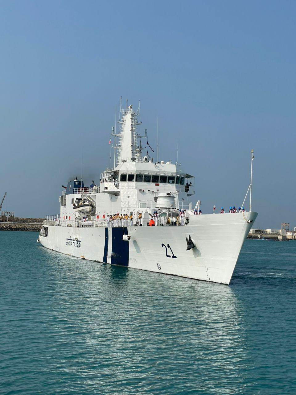 Indian Coast Guard ship Sarthak marks historic arrival in Iran’s Chabahar port