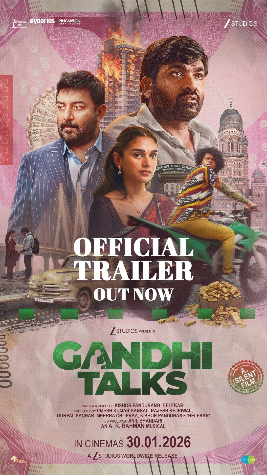 Vijay Sethupathi, Aravind Swamy-starrer Gandhi Talks's trailer released