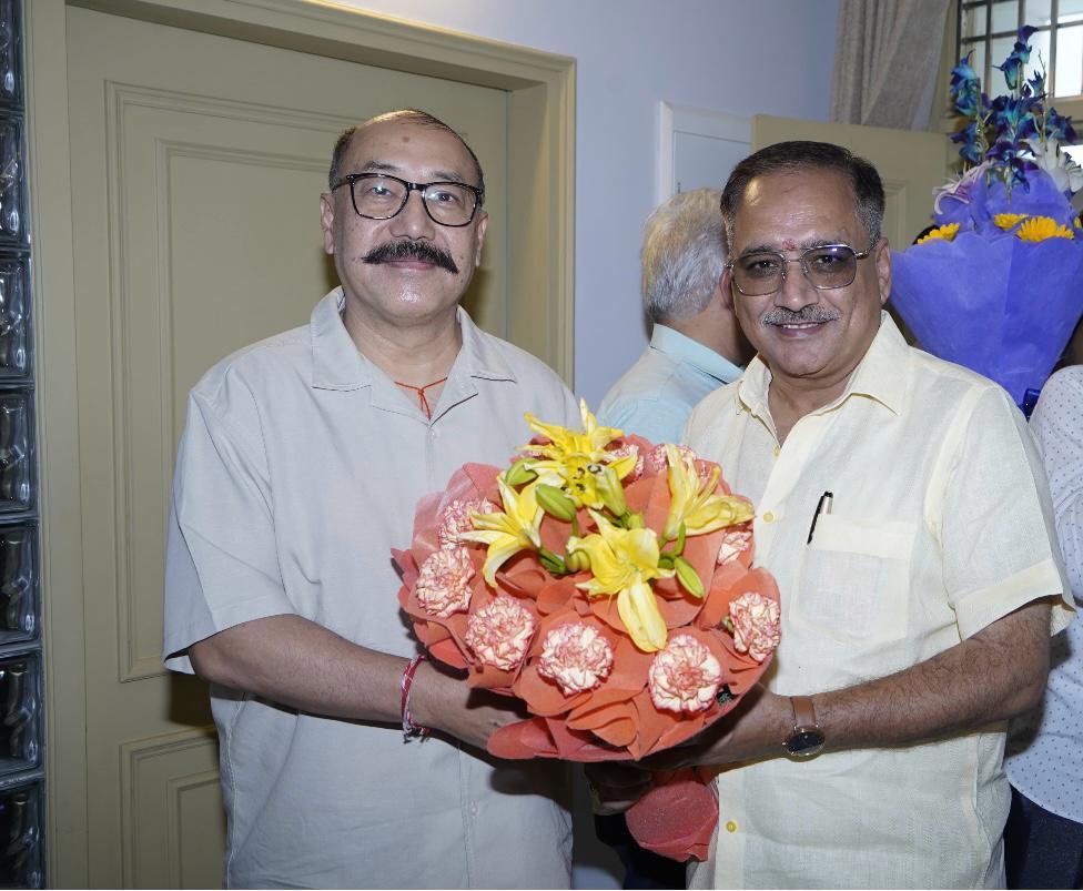 Delhi BJP chief Virendra Sachdeva, MPs greet Shringla, Jain on nomination to RS