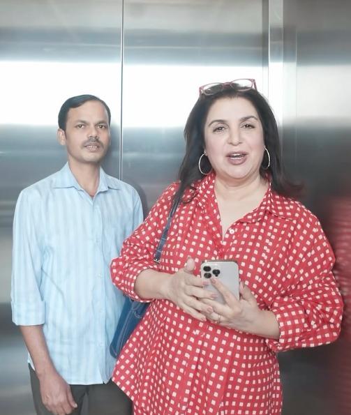 Farah Khan, her cook Dilip indulge in street shopping at Janpath market, staying in disguise