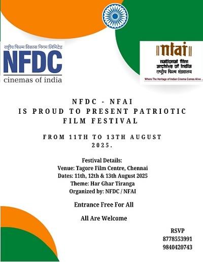 Chennai to host three-day Patriotic Film Festival from tomorrow ahead of Independence Day