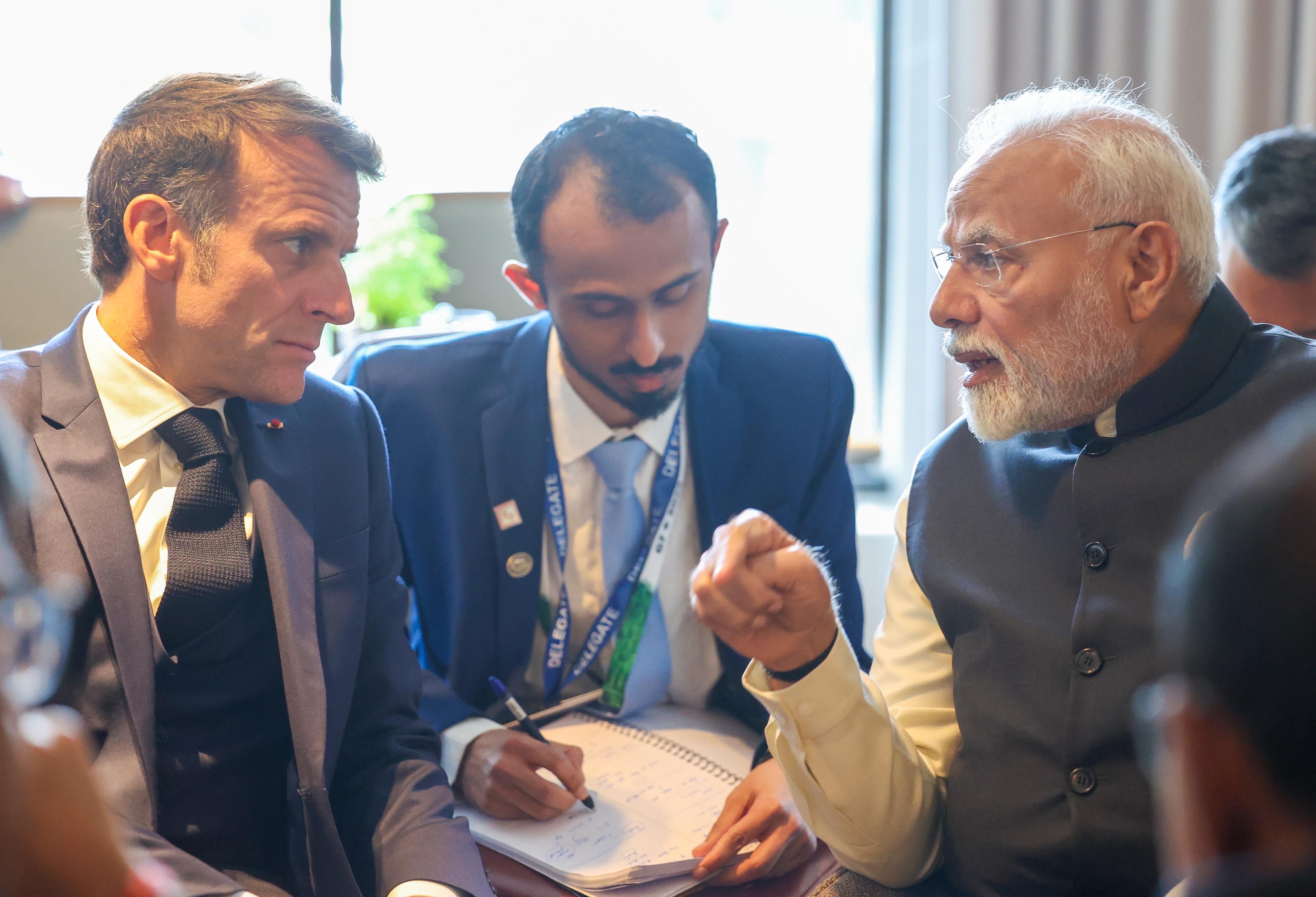 PM Modi, French President Macron discuss peaceful resolution of conflicts in Ukraine, West Asia