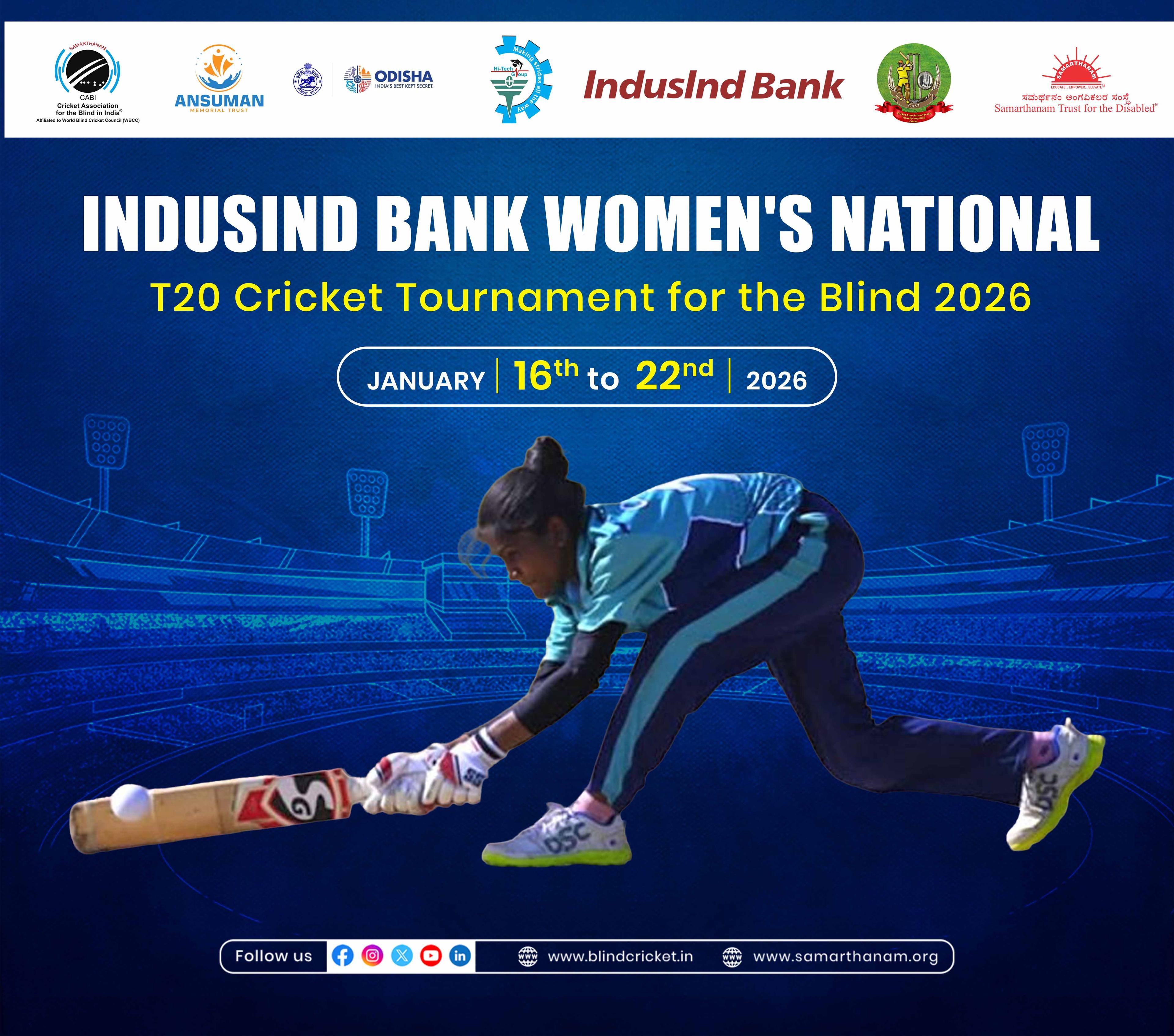 Bhubaneswar to host Women’s National T20 Cricket Tournament for the Blind 2026 from January 17
