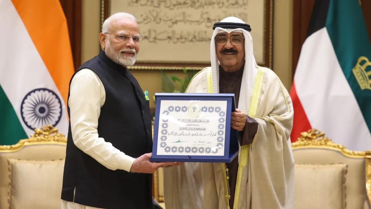 PM Modi Honored with Kuwait's Highest Civilian Award