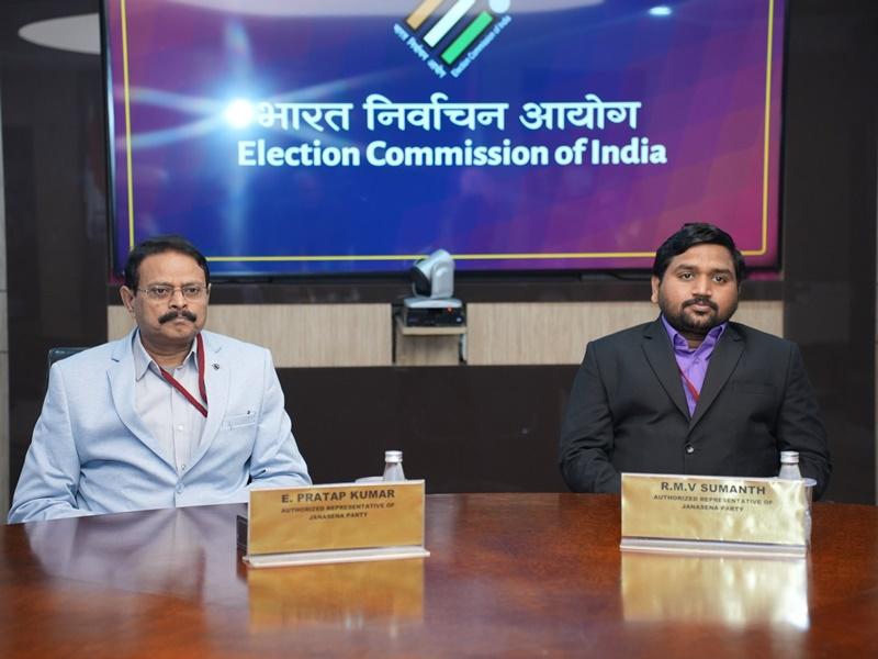 Election Commission interacts with Jana Sena delegation on electoral reforms