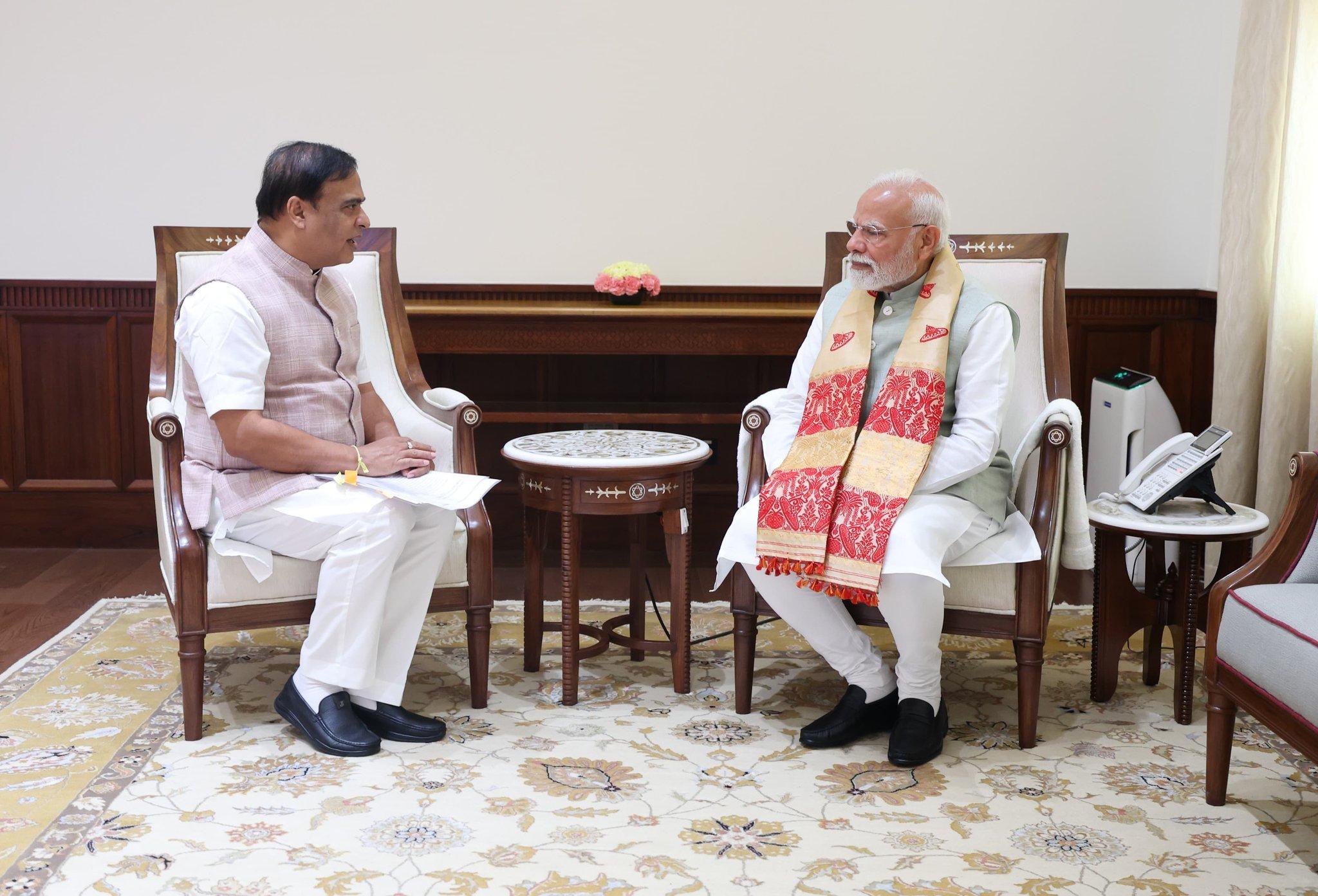 CM Sarma meets PM Modi, highlights Assam's progress