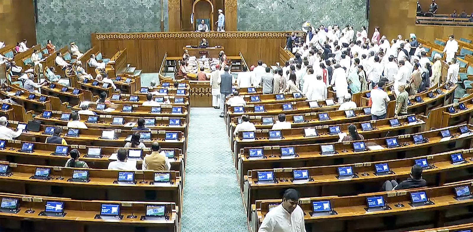 No end to Lok Sabha deadlock, House adjourned till 2 pm after Oppn uproar