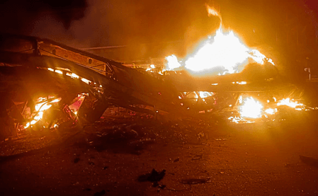 Chemical-laden tanker catches fire on Rajasthan's Nagaur Highway; driver jumps to safety