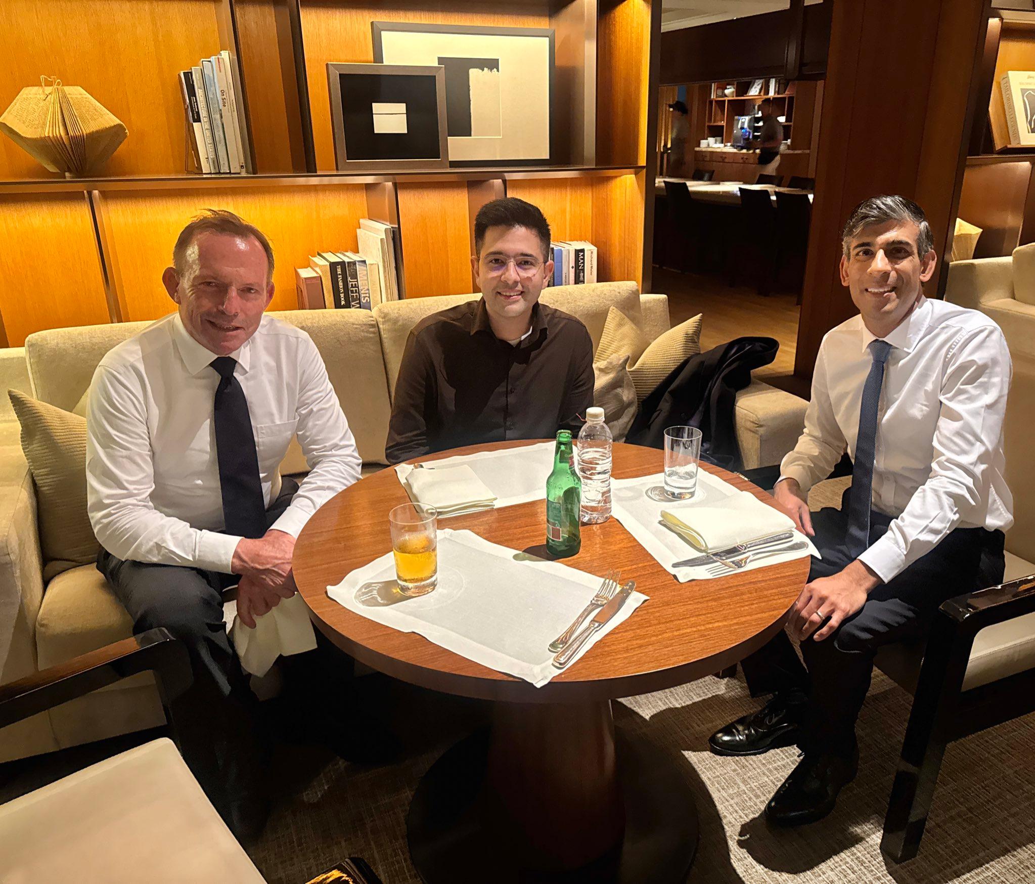 Raghav Chadha shares ‘precious’ picture, flanked by two former Prime Ministers