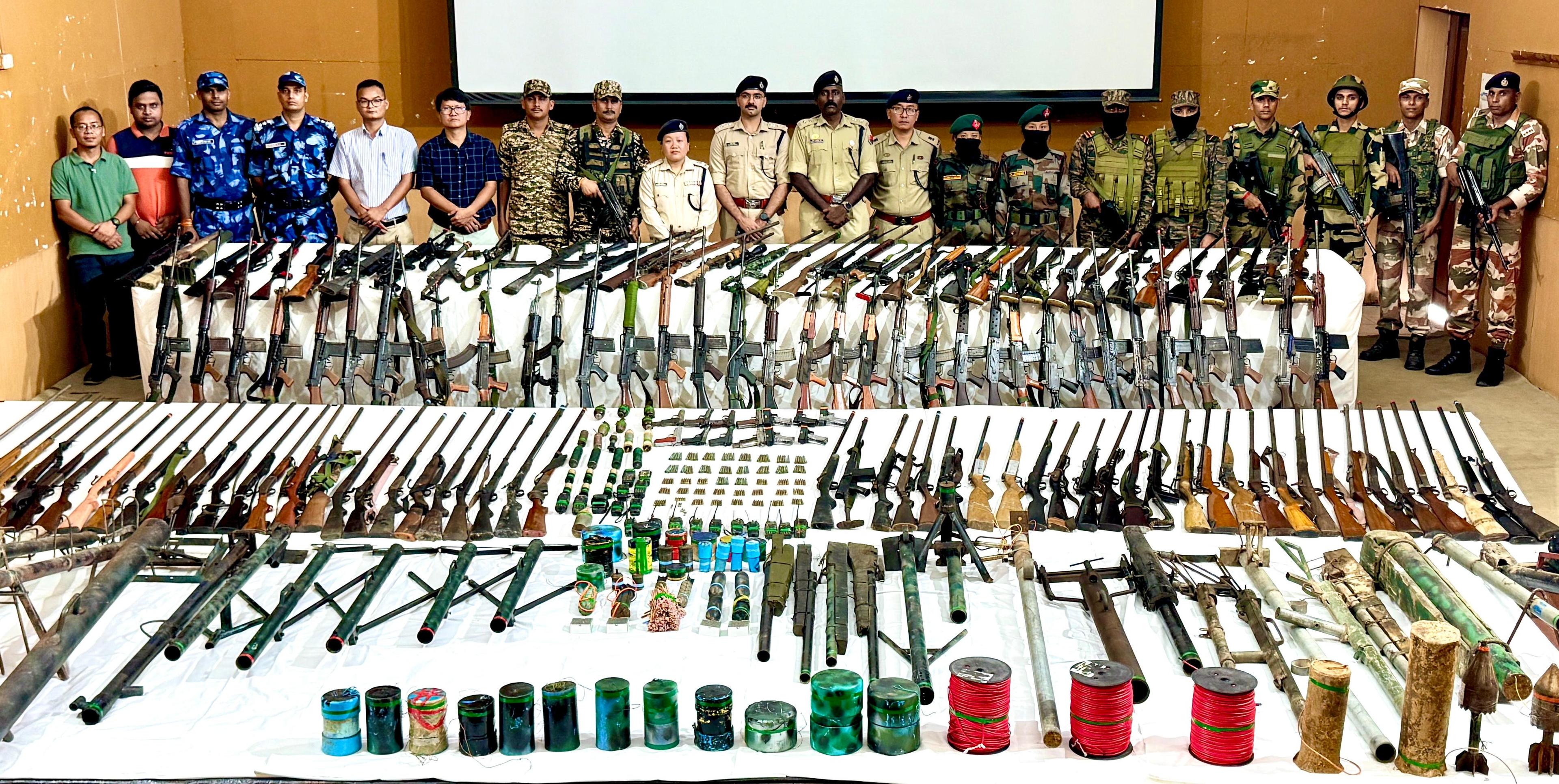 Security forces recover 203 arms, 160 rounds of ammunition in Manipur