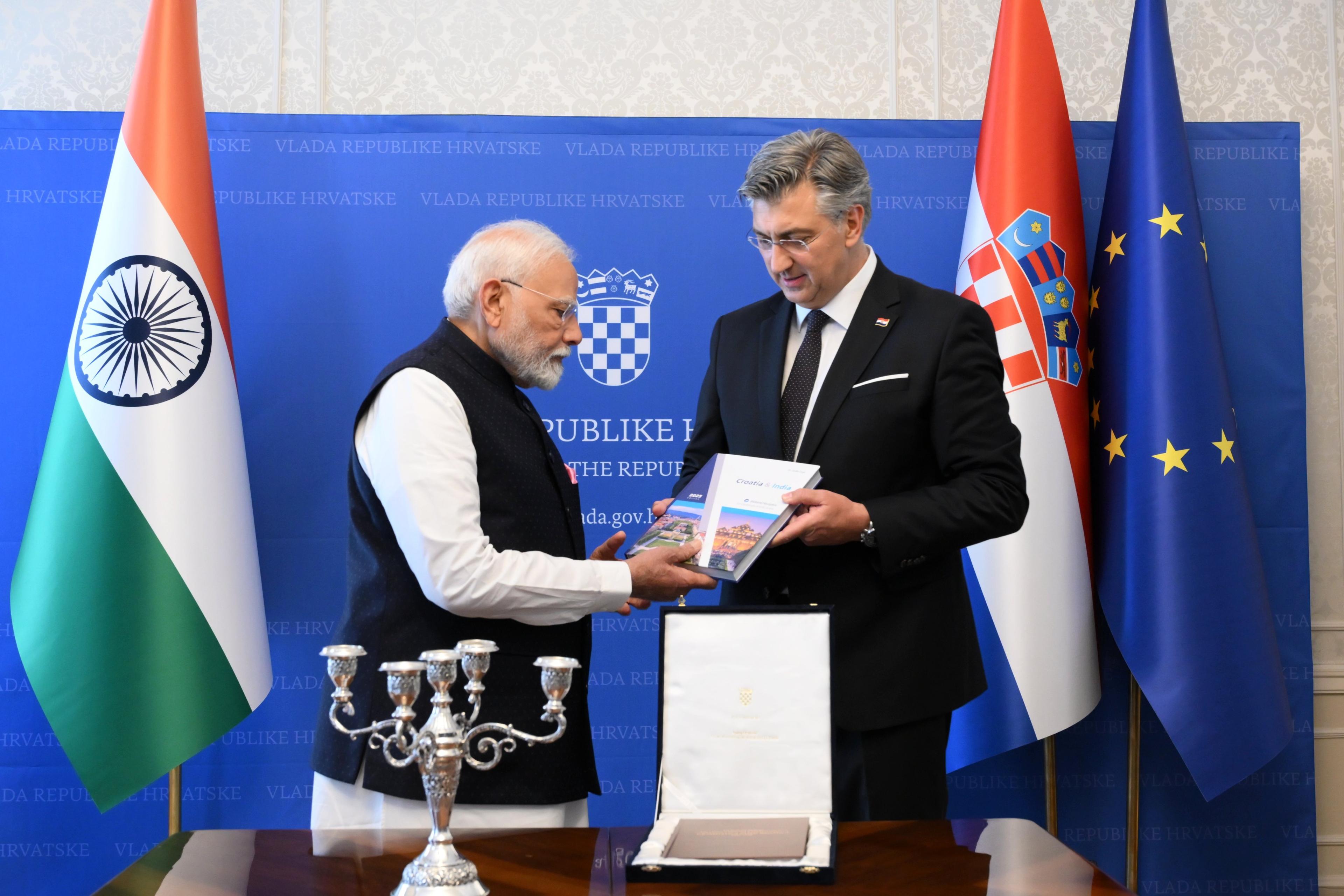 Remarkable symbol of enduring cultural bonds: PM Modi thanks Croatian counterpart for Vezdin's Sanskrit grammar