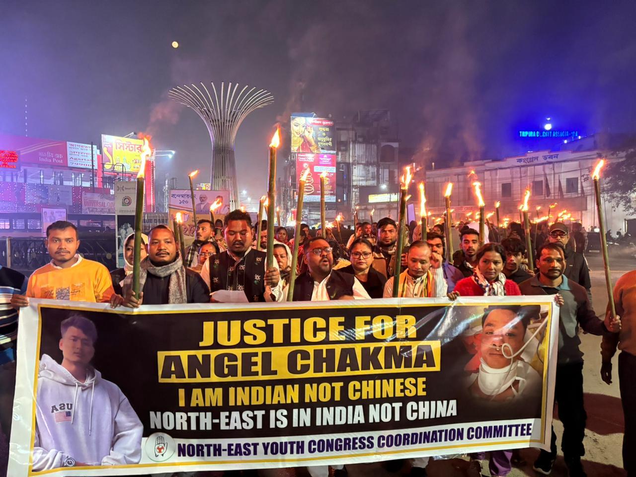 Torch rally in Agartala demands justice for Tripura student killed in Dehradun