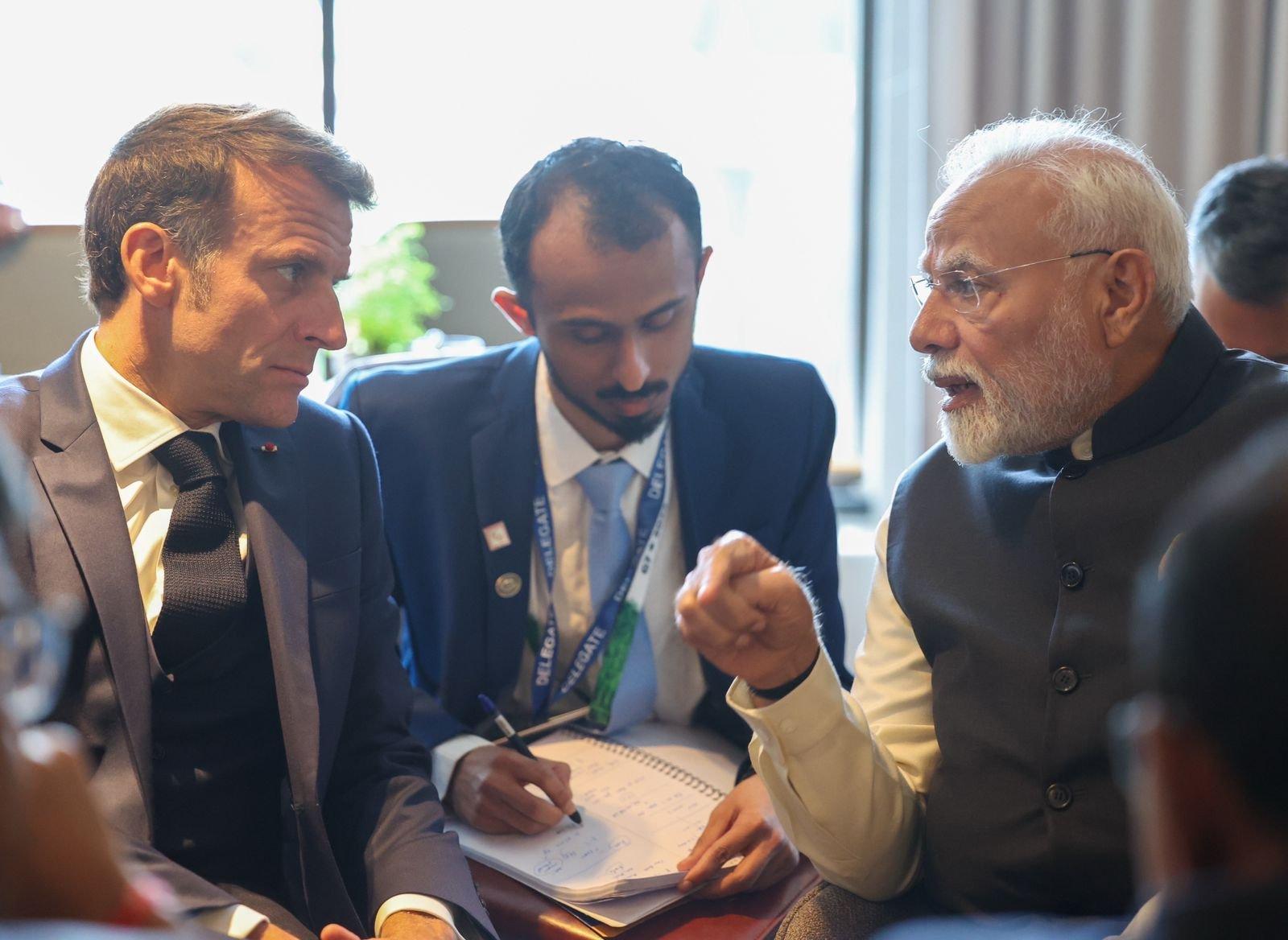 PM Modi meets 'friend' French President Macron at G7 Summit