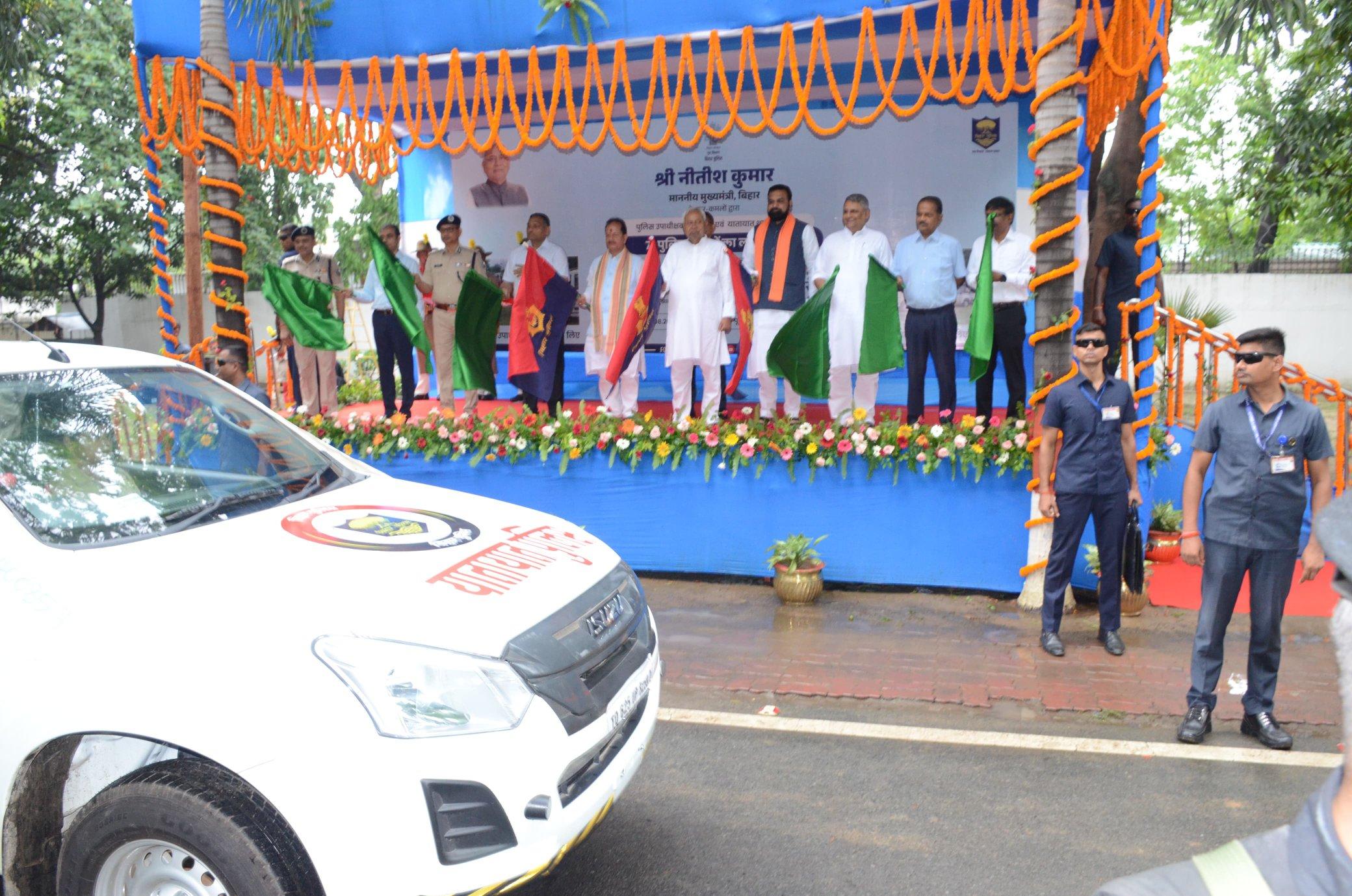 CM Nitish flags off 71 new Traffic Police vehicles to boost road safety in Bihar