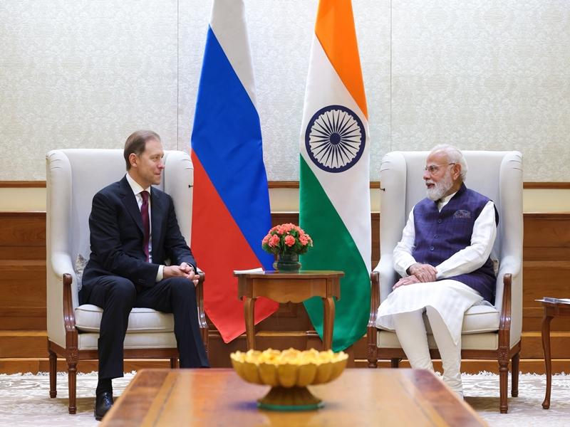 PM Modi reviews bilateral cooperation with Russia's Manturov