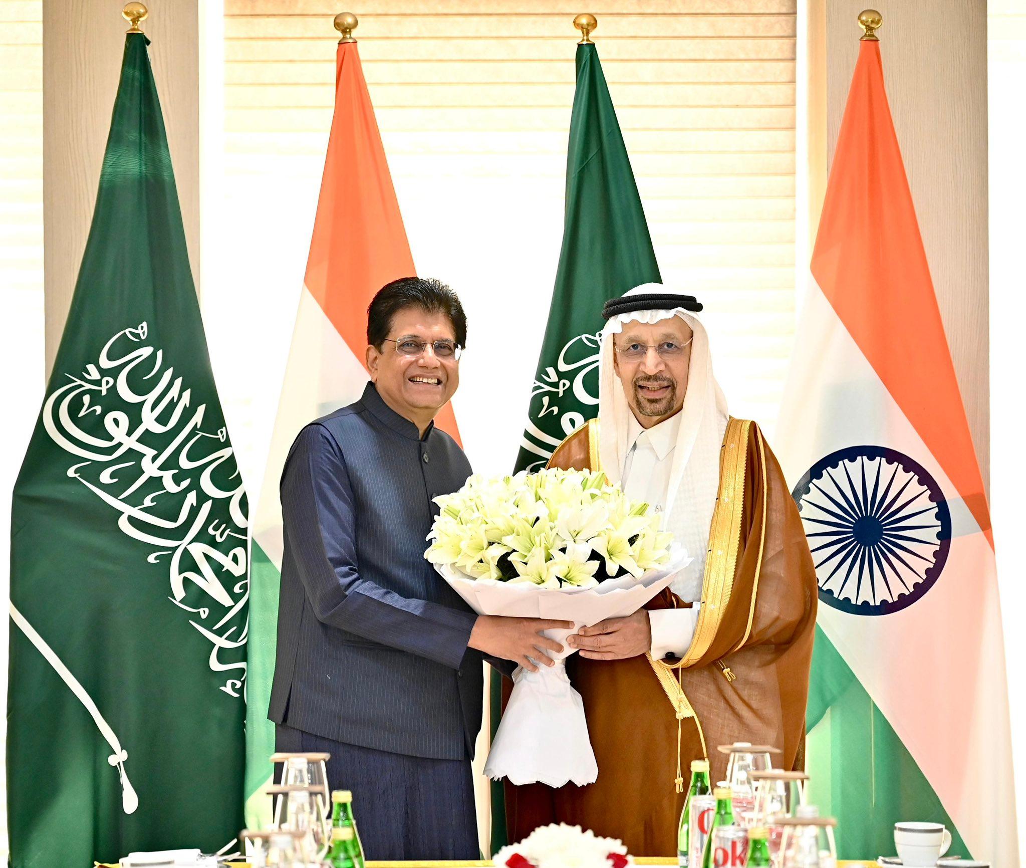 Piyush Goyal, Saudi Investment Minister discuss ways to deepen economic, trade ties