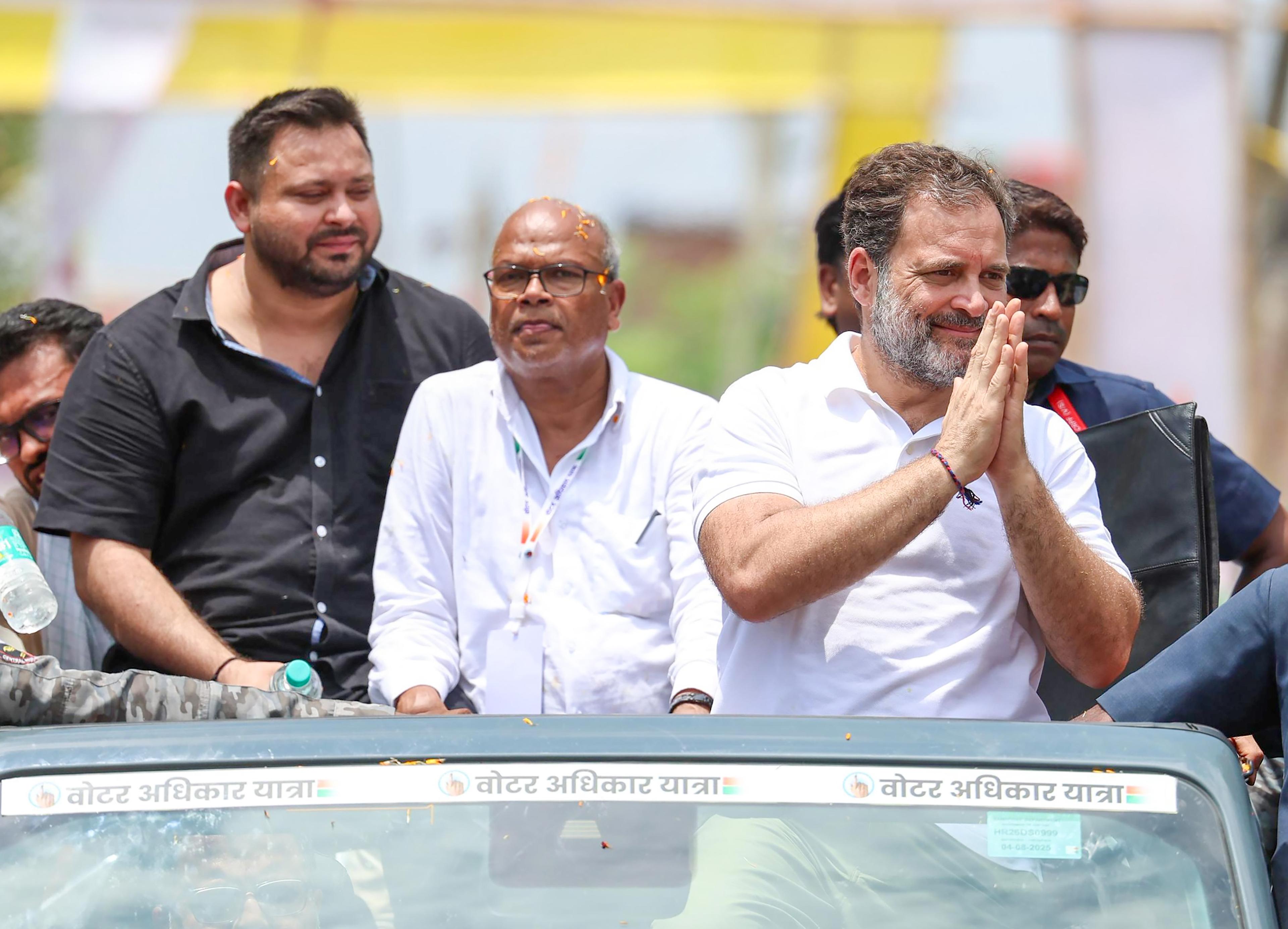 Will work to make Rahul Gandhi next PM: Tejashwi Yadav at Voter Adhikar Yatra