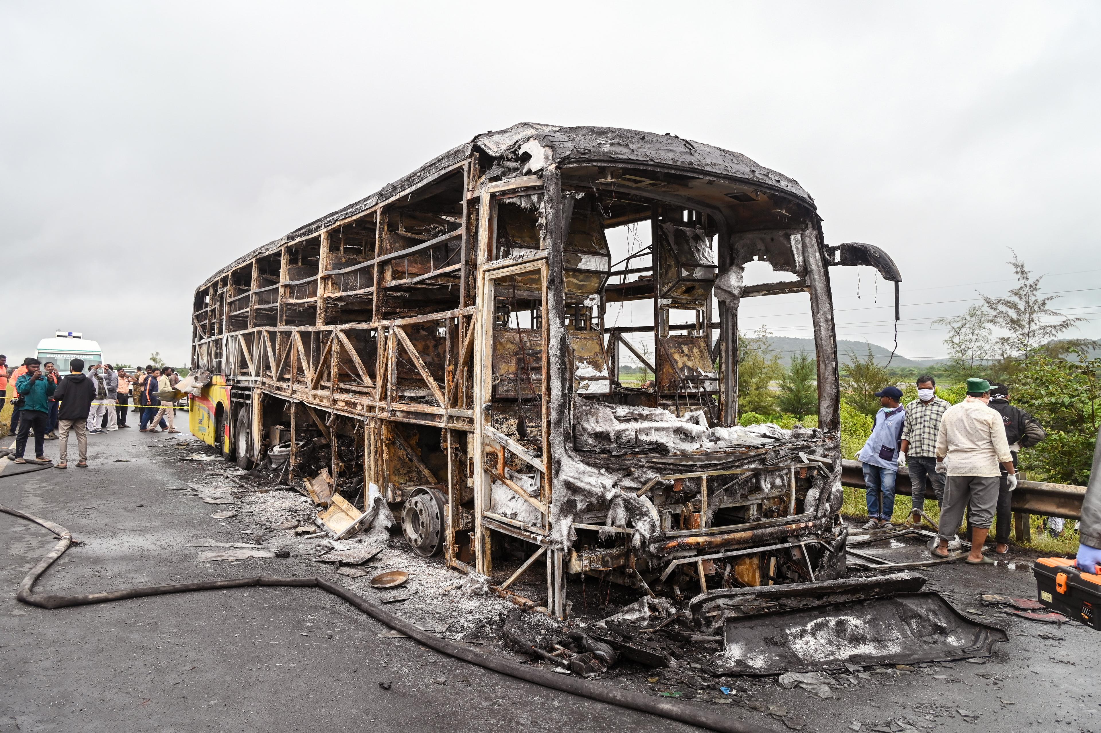 Andhra bus tragedy: Bike was lying on road after hitting divider, says police