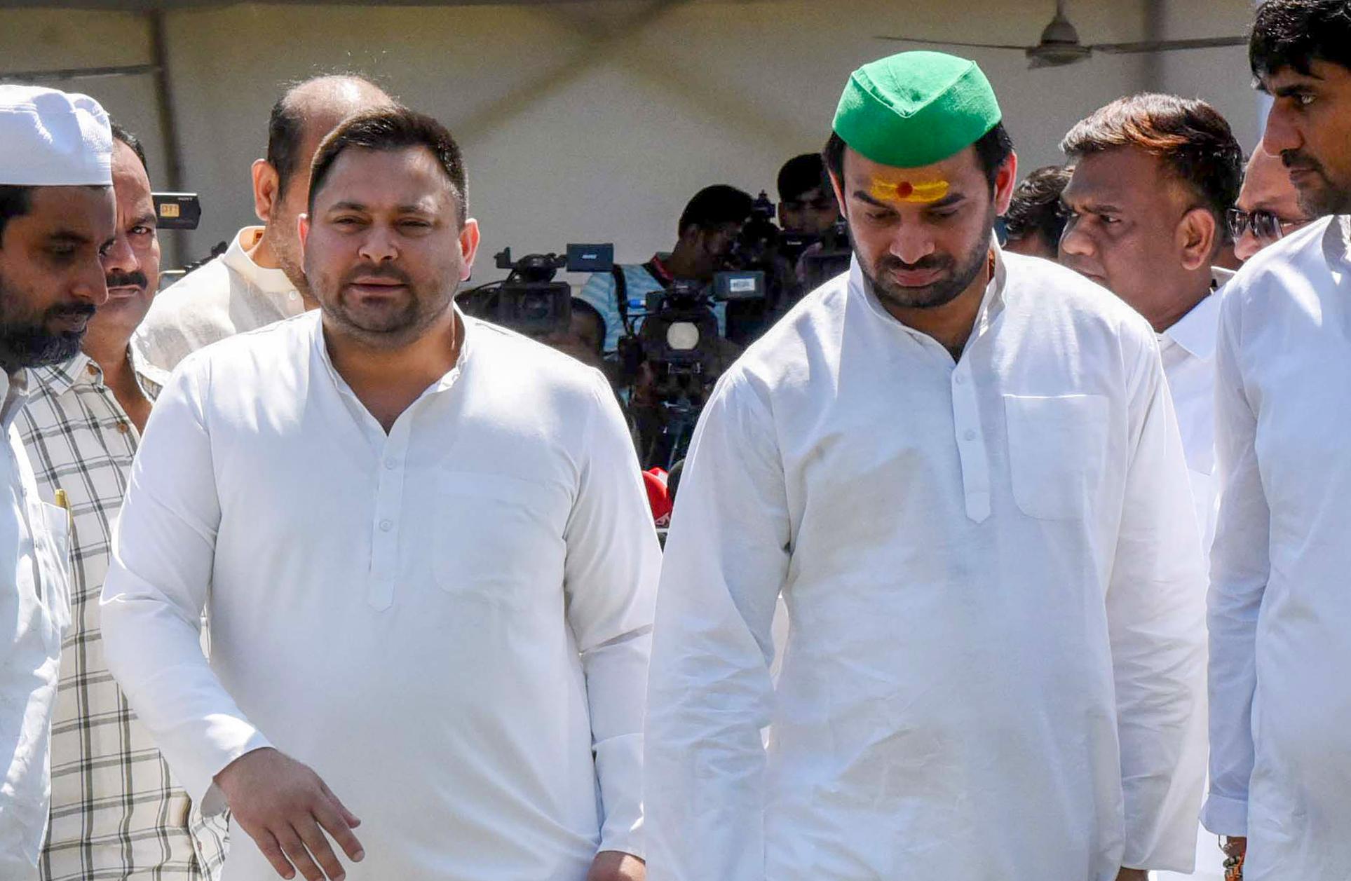 Lalu's sons trail in respective seats as vote counting continues in Bihar