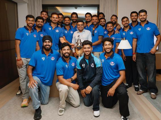 ICC chairman Jay Shah meets J&K players after historic Ranji Trophy triumph