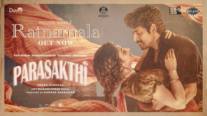 Mellifluous romantic number 'Ratnamala' from Sivakarthikeyan's 'Parasakthi' released