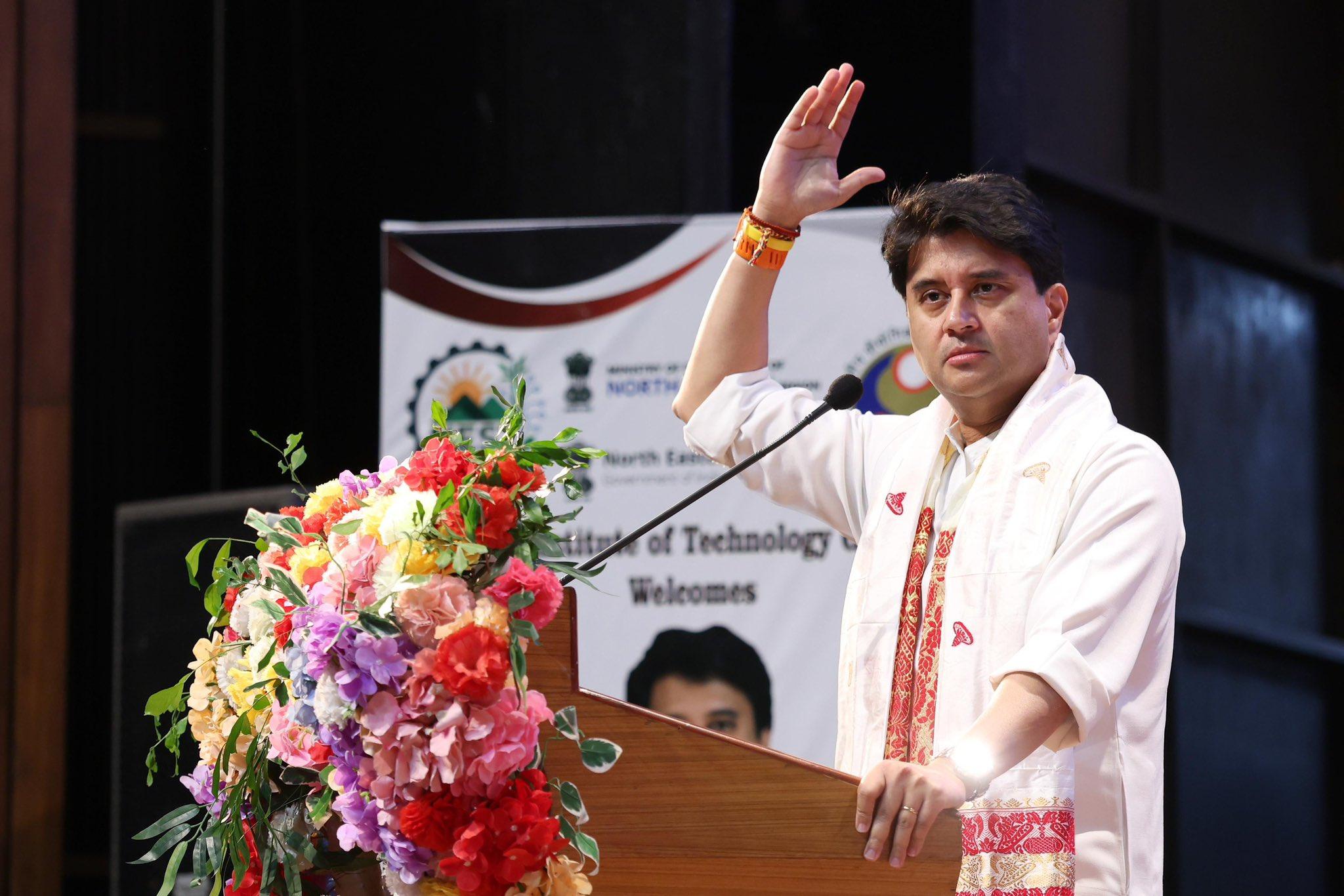 Jyotiraditya Scindia flags off work on projects worth Rs 635 crore in Assam