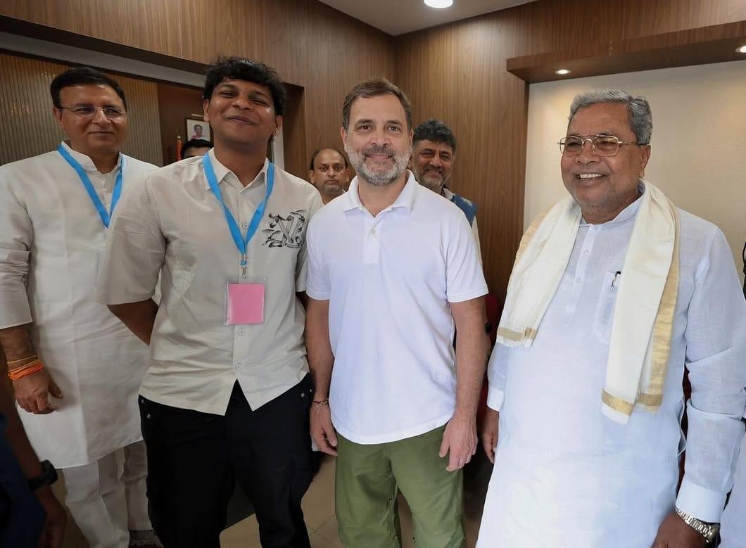 K'taka CM's grandson shares pics with Rahul Gandhi; rumours of political debut emerge