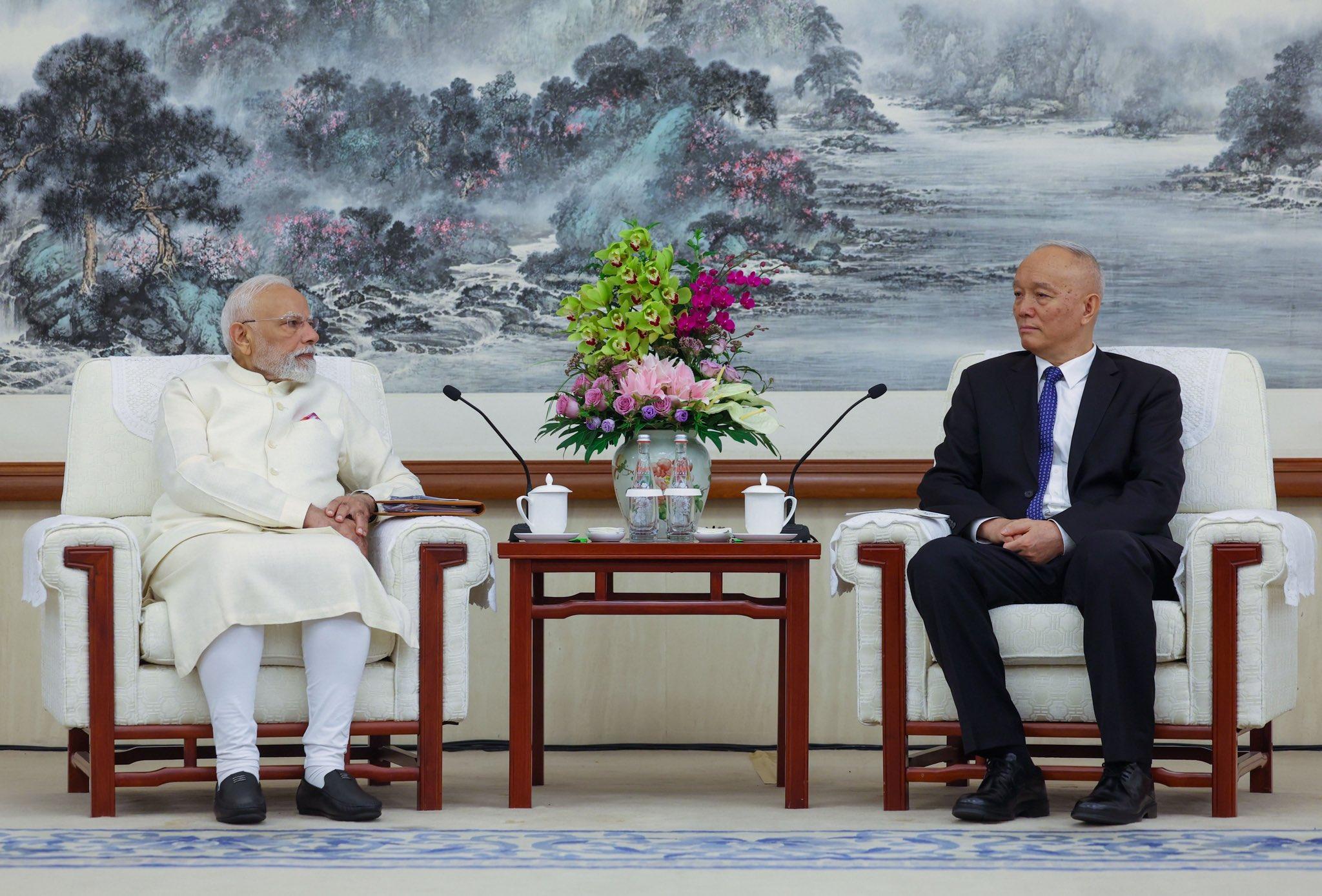 PM Modi meets Politburo Standing Committee member Cai Qi, discusses economic and political issues