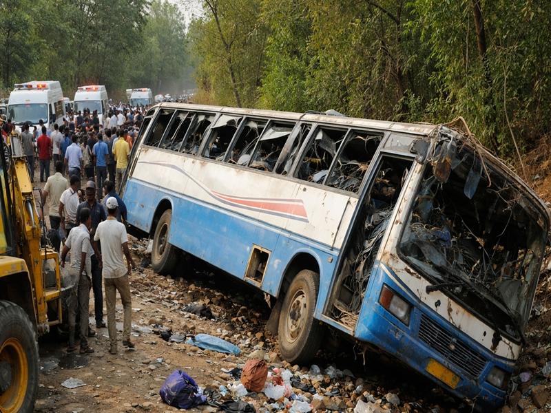 Five killed, over 20 injured after bus overturns in Chhattisgarh's Jashpur