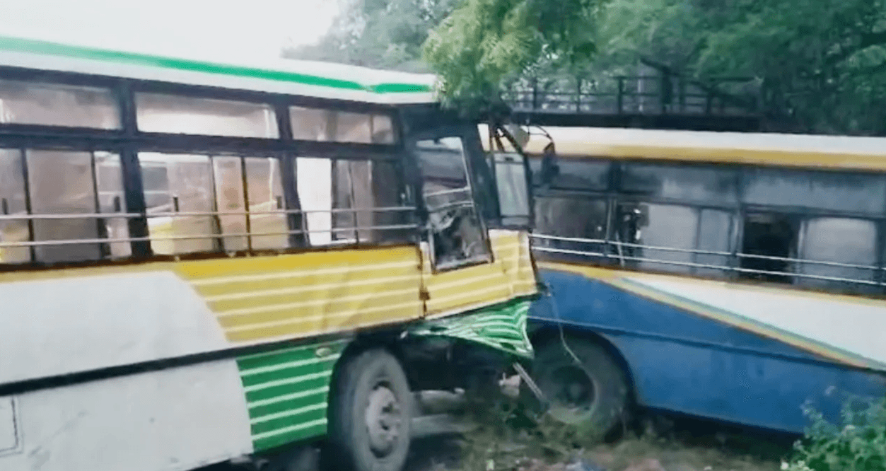 RTC Bus Collision Near Chandragiri