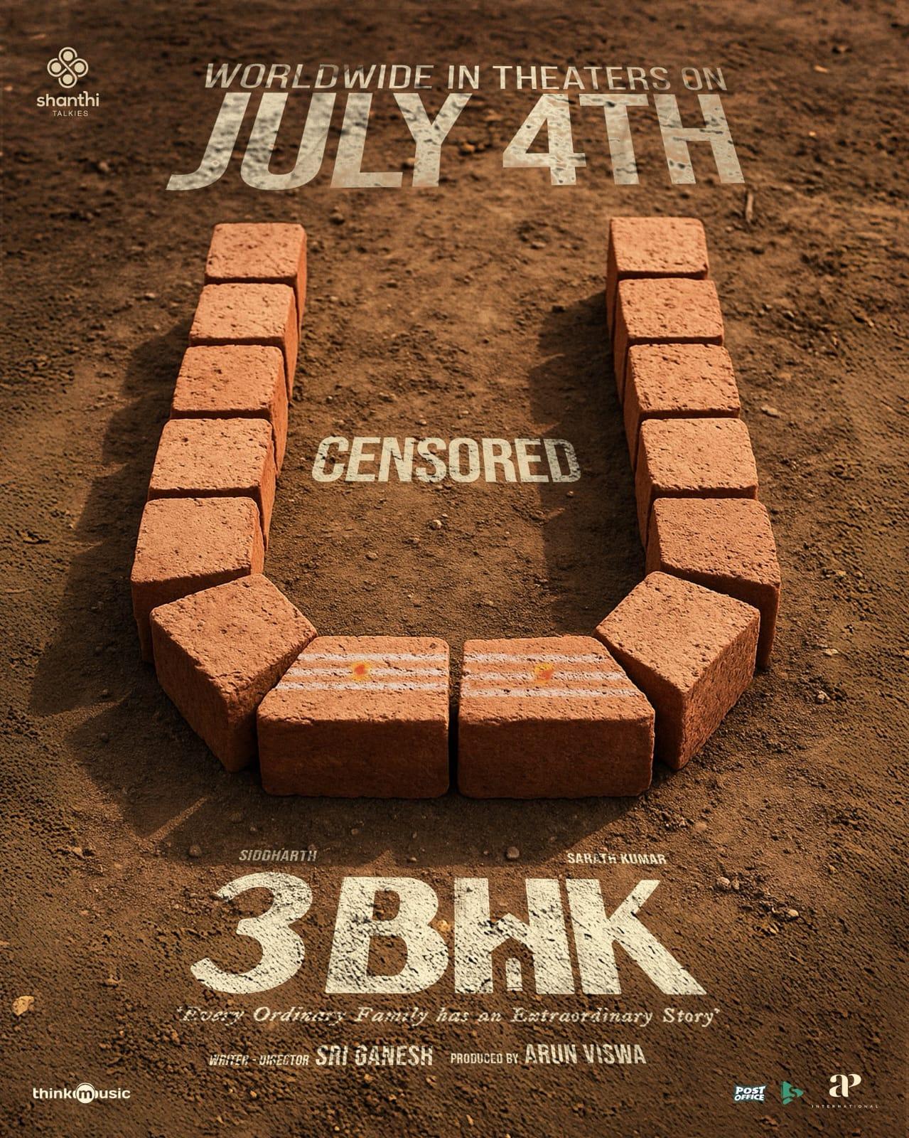 Censor Board clears Siddharth's gripping family drama '3BHK' for release