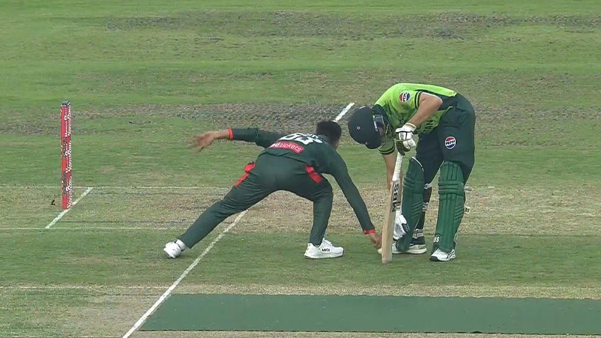 BAN vs PAK: Salman Agha run out in bizarre fashion after picking up the ball in 2nd ODI
